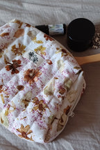 trousse de toilette matelassée fleurie écoprint