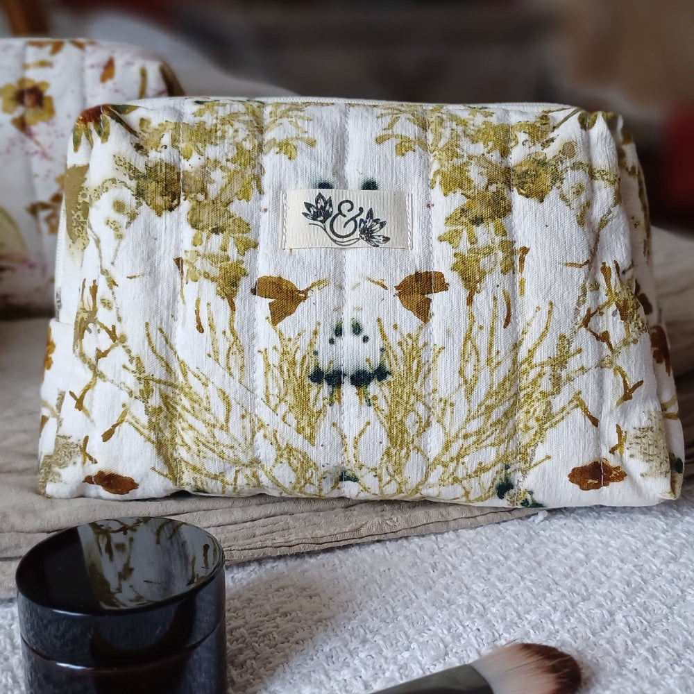 trousse de toilette ecoprint impression végétale